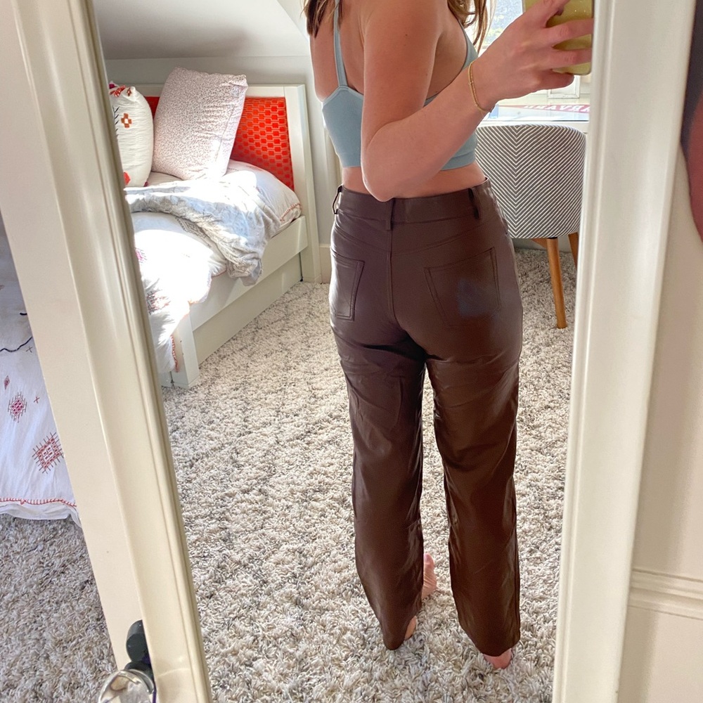 Brown (Faux) Leather Pants